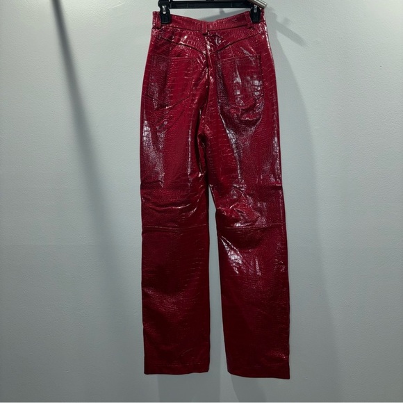 Mistress Rocks βUnconditionalβ Red Vegan Leather Python Pants | Size S - Picture 9 of 15